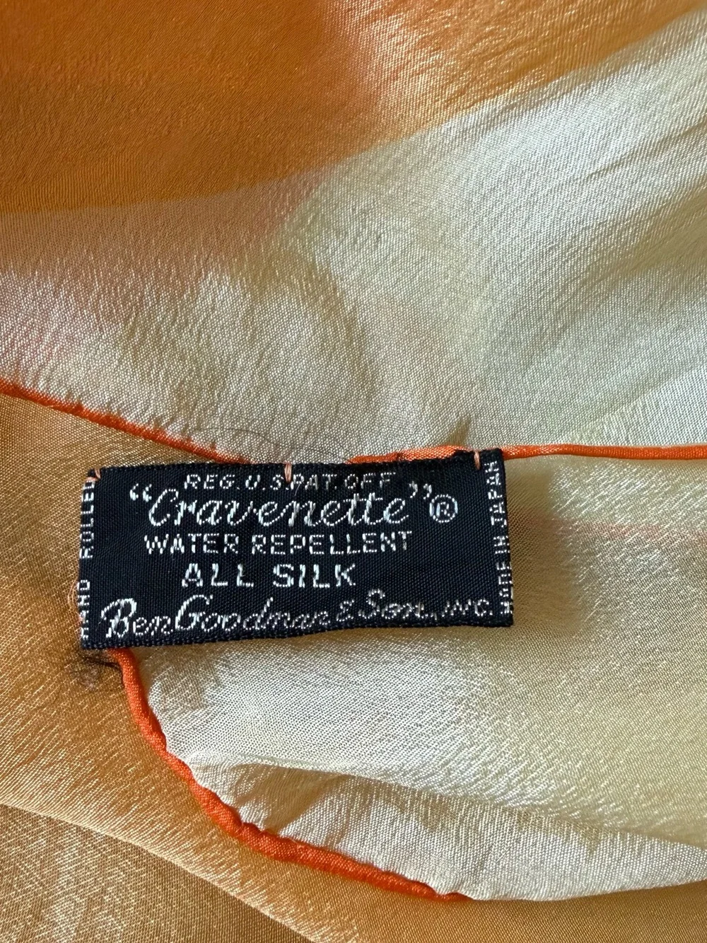 Vibrant Vintage Silk Orange & Cream Polka Dot Water Repellent Scarf
